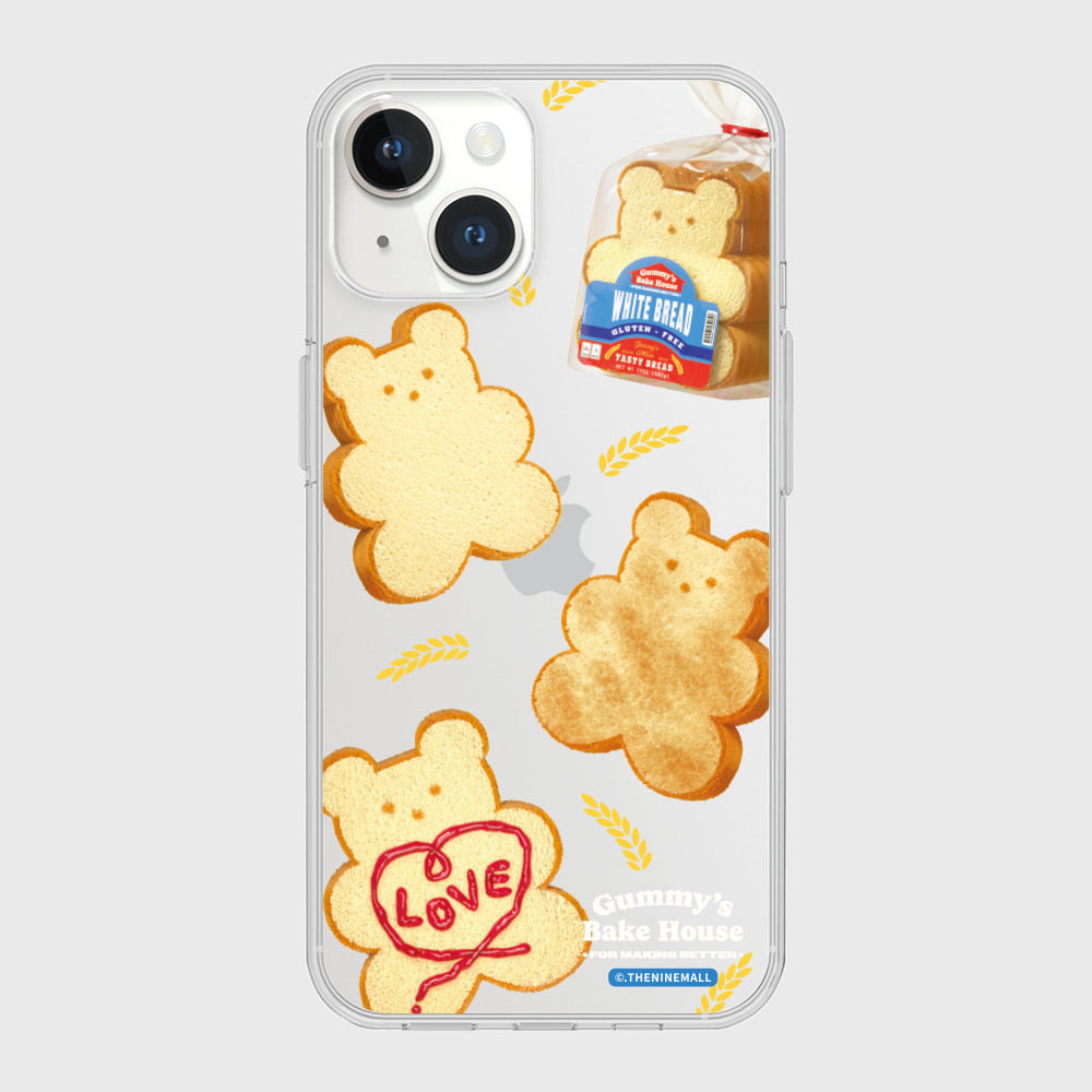 |THENINEMALL| Pattern Bread Gummy Clear Phone Case (3 types)