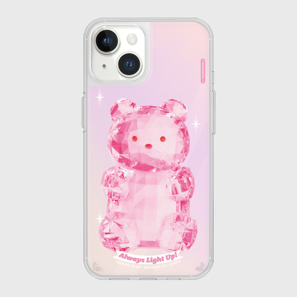 |THENINEMALL| Pink Light Gummy Mirror Phone Case