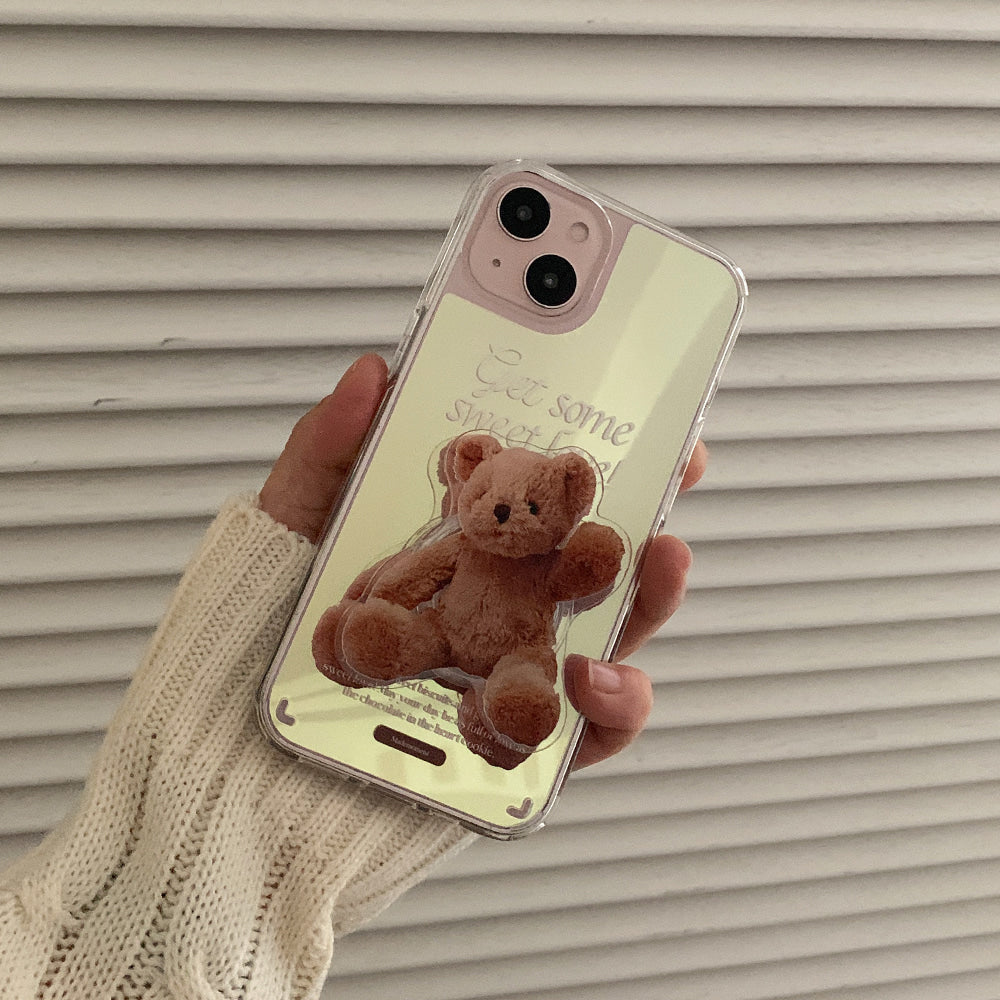 |Mademoment| Sweet Some Teddy Design Glossy Mirror Phone