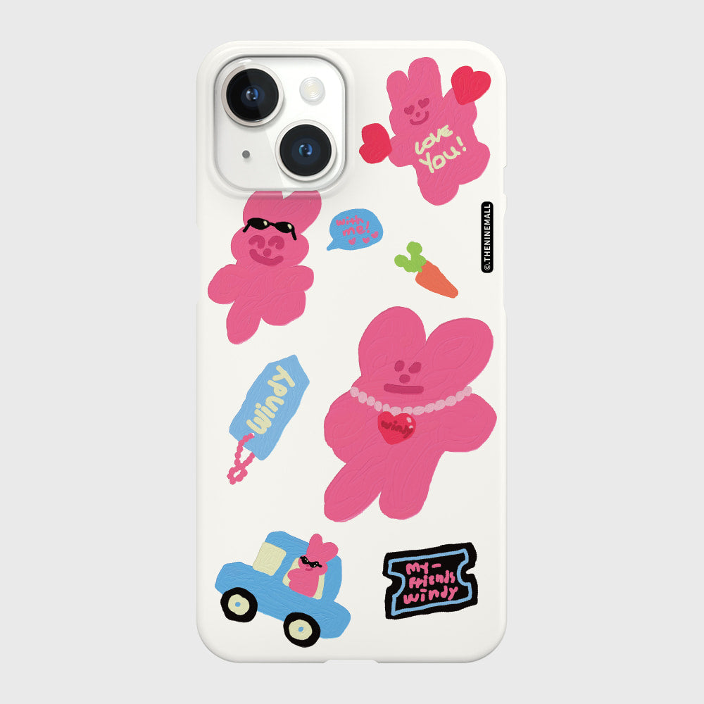 |THENINEMALL| Windy Painting Sticker Hard Phone Case (2 types)