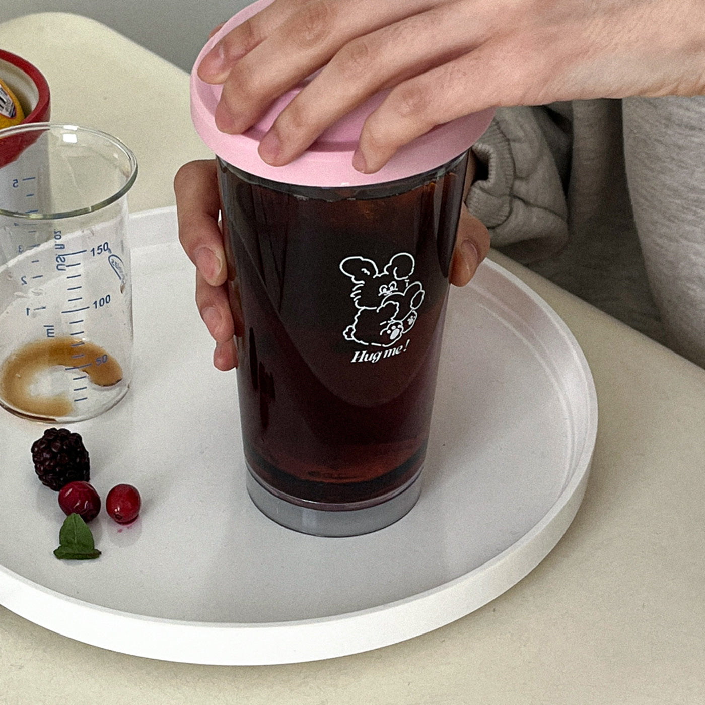 |Mademoment| Hug Me Butty Clear Reusable Cup (Hot/Cold) 473ml