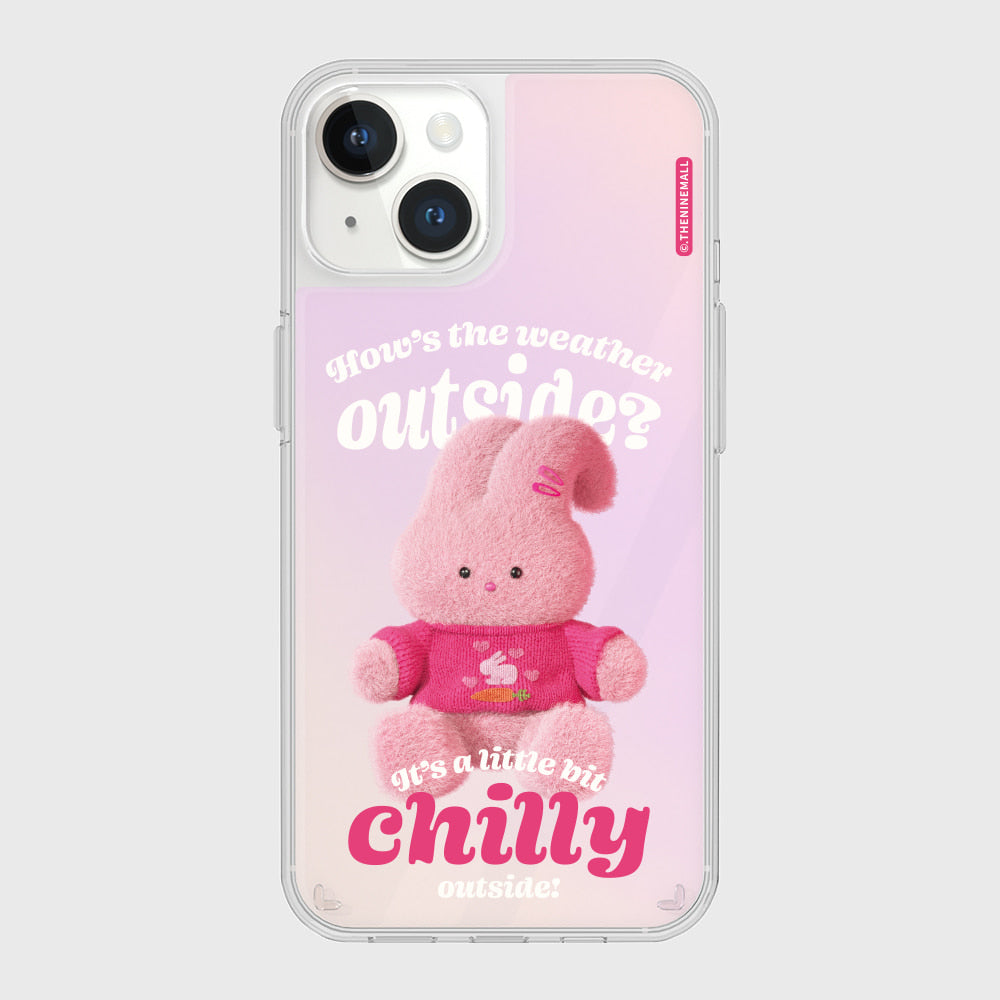|THENINEMALL| Pink Knit Windy Mirror Phone Case