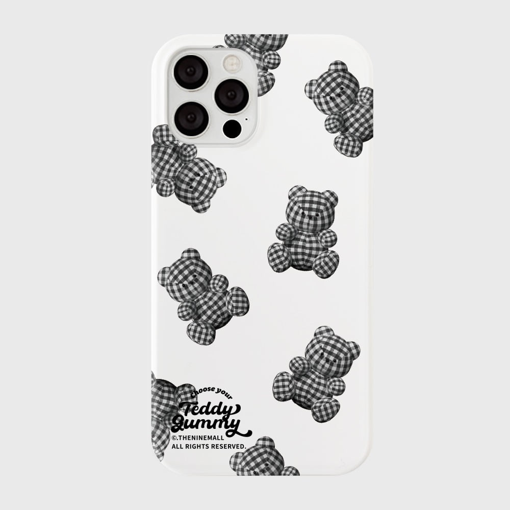 |THENINEMALL| Pattern Gingham Gummy Hard Phone Case (2 types)