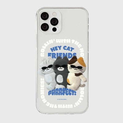 |THENINEMALL| Sunglasses Hey Cat Clear Phone Case (3 types)