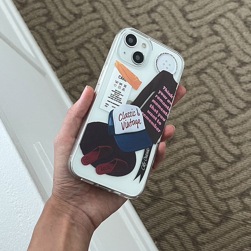 |Mademoment| Chilly Outside Sticker Design Clear Phone Case (4 Types)