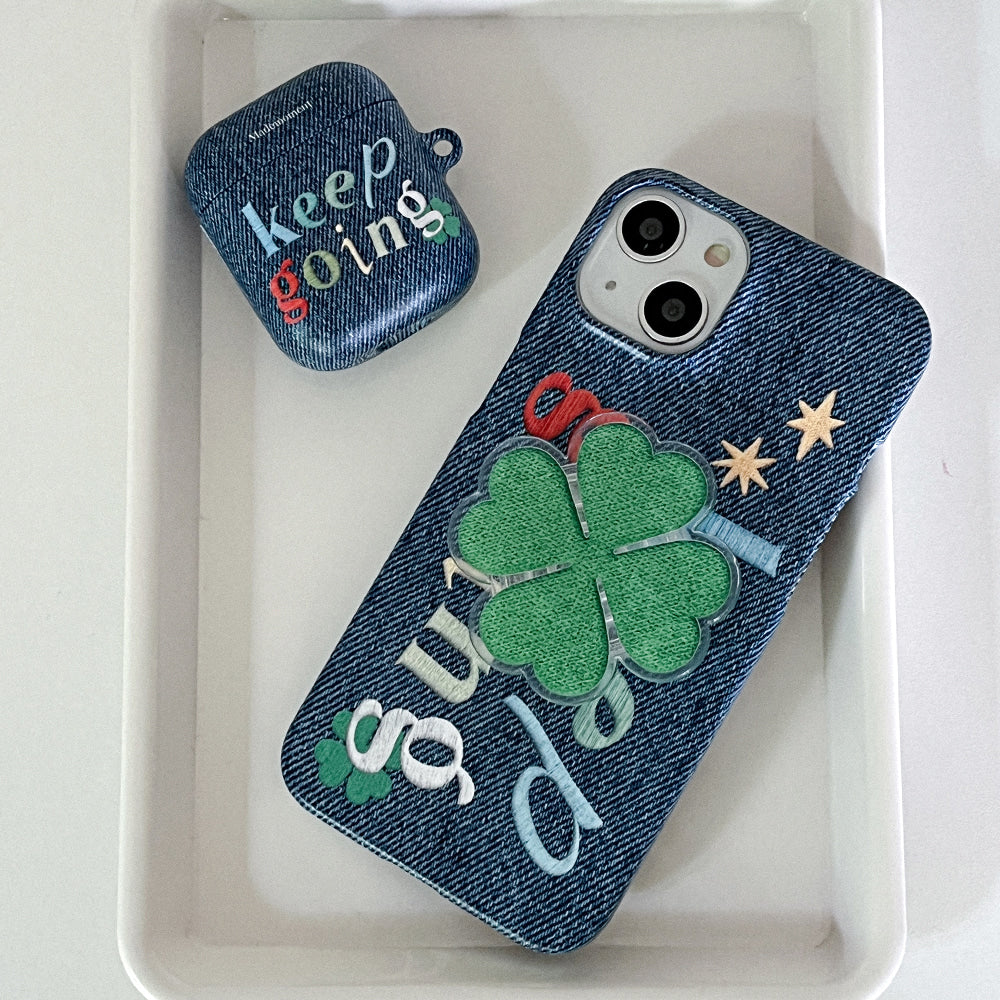 |Mademoment| Keep Going Denim Design Phone Case