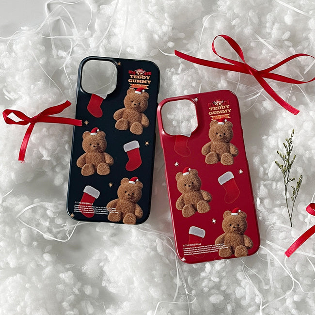 |THENINEMALL| Pattern Holiday Edition Gummy Hard Phone Case (2 types)