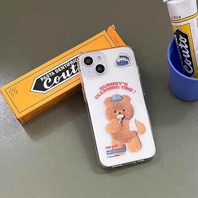 |THENINEMALL| Cleaning Time Gummy Clear Phone Case (3 types)