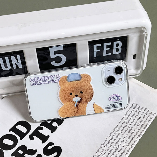 |THENINEMALL| Big Cleaning Time Gummy Clear Phone Case (3 types)