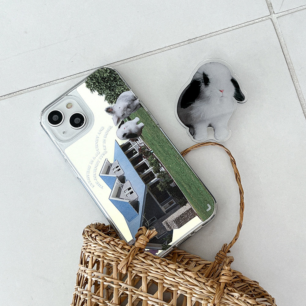 |Mademoment| House Rabbit Design Glossy Mirror Phone Case