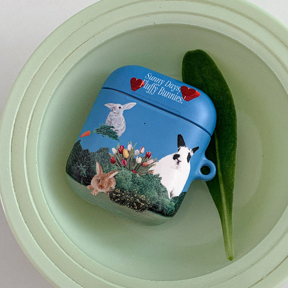 |Mademoment| Fluffy Bunnies Design AirPods Case