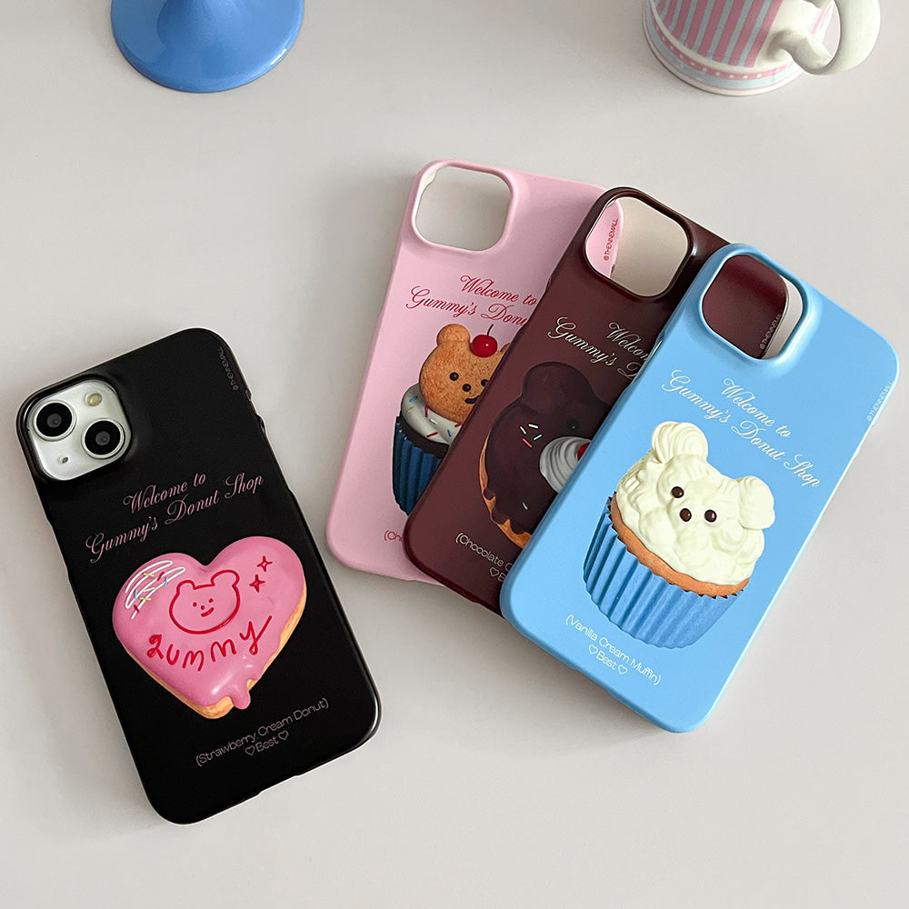 |THENINEMALL| Gummy Donut Shop Hard Phone Case (2 types)