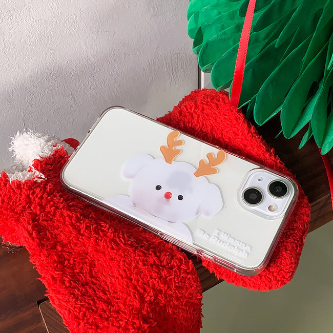 |THENINEMALL| Ppokku Wannabe Rudolph Clear Phone Case (3 types)