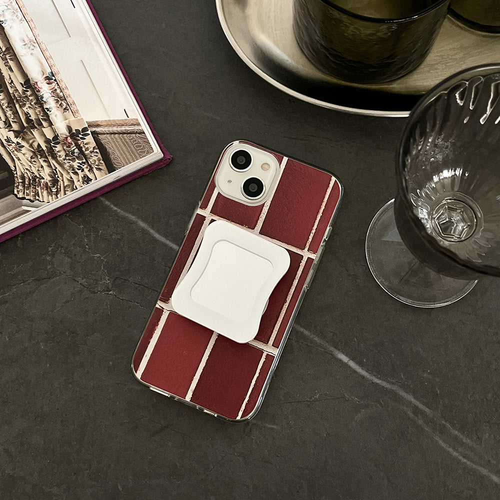|Mademoment| Old Brown Tile Design Clear Phone Case (3 Types)