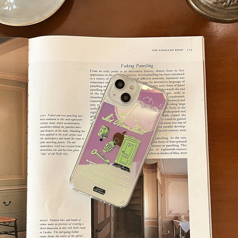 |Mademoment| Hotel The Mid Brown Design Glossy Mirror Phone Case