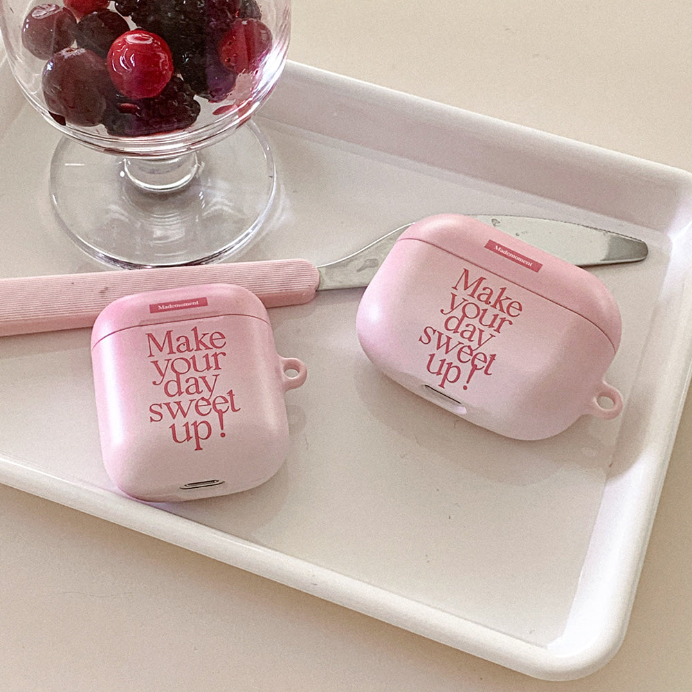 |Mademoment| Sweet Up Lettering Design AirPods Case