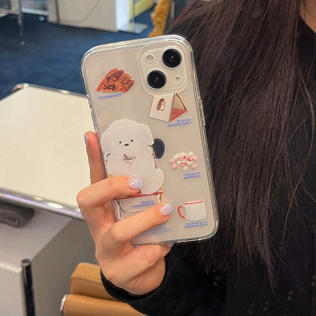 |THENINEMALL| Pattern Camping Ppokku Clear Phone Case (3 types)