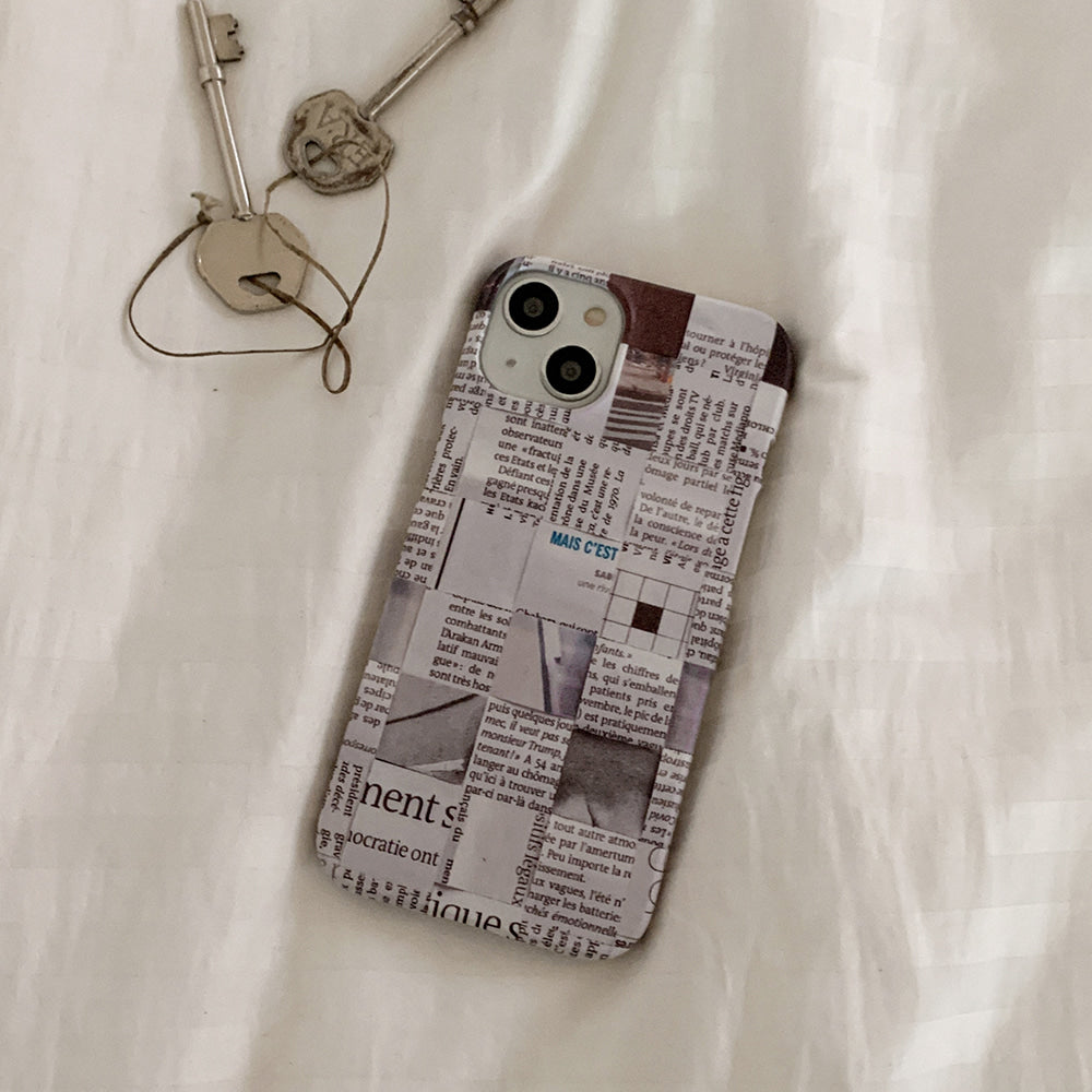 |Mademoment| Old Newspaper Design Phone Case