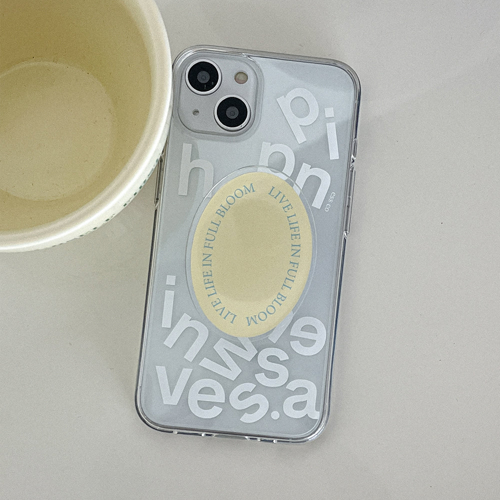 |Mademoment| Wave Of Happiness Lettering Design Clear Phone Case (3 Types)