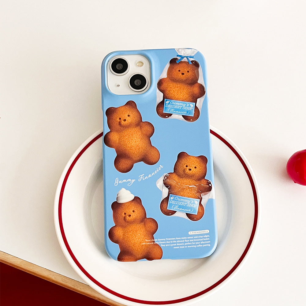 |THENINEMALL| Pattern Gummy Financier Hard Phone Case (2 types)