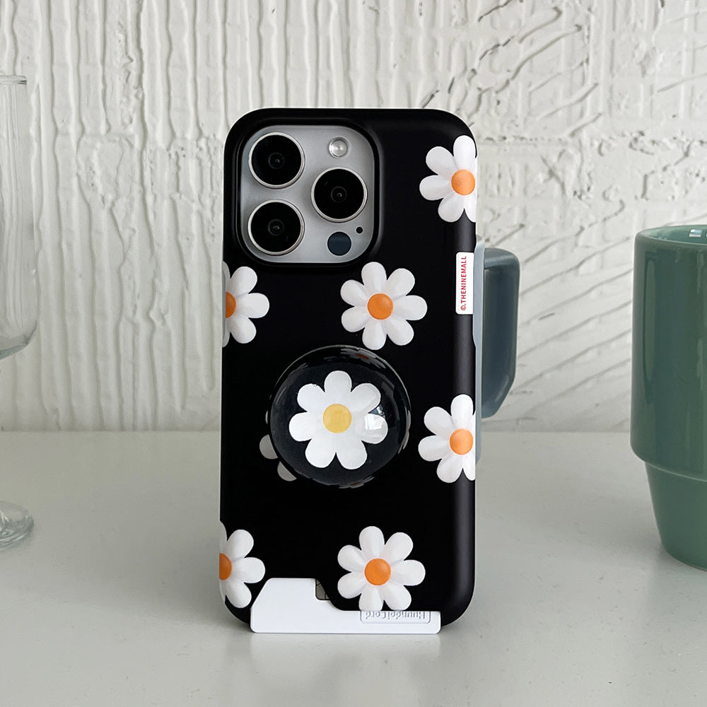 |THENINEMALL| Marguerite Flower Pattern Hard Phone Case (2 types)