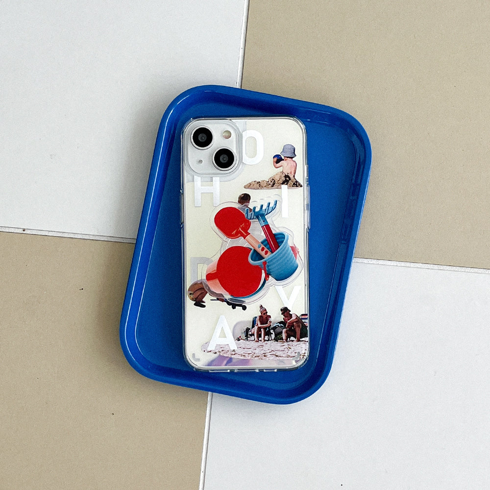 |Mademoment| Sand Play Design Glossy Mirror Phone Case