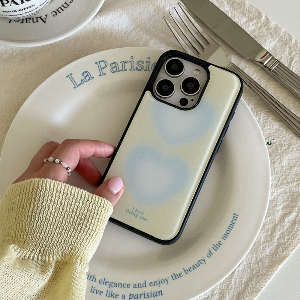 |Mademoment| Two Heart Gradation Design Bumper Phone Case