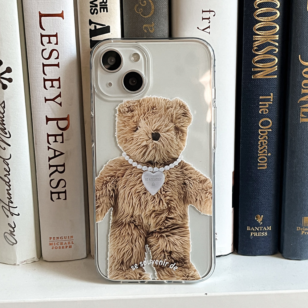 |Mademoment| Teddy Souvenir Pendant Design Clear Phone Case (4 Types)