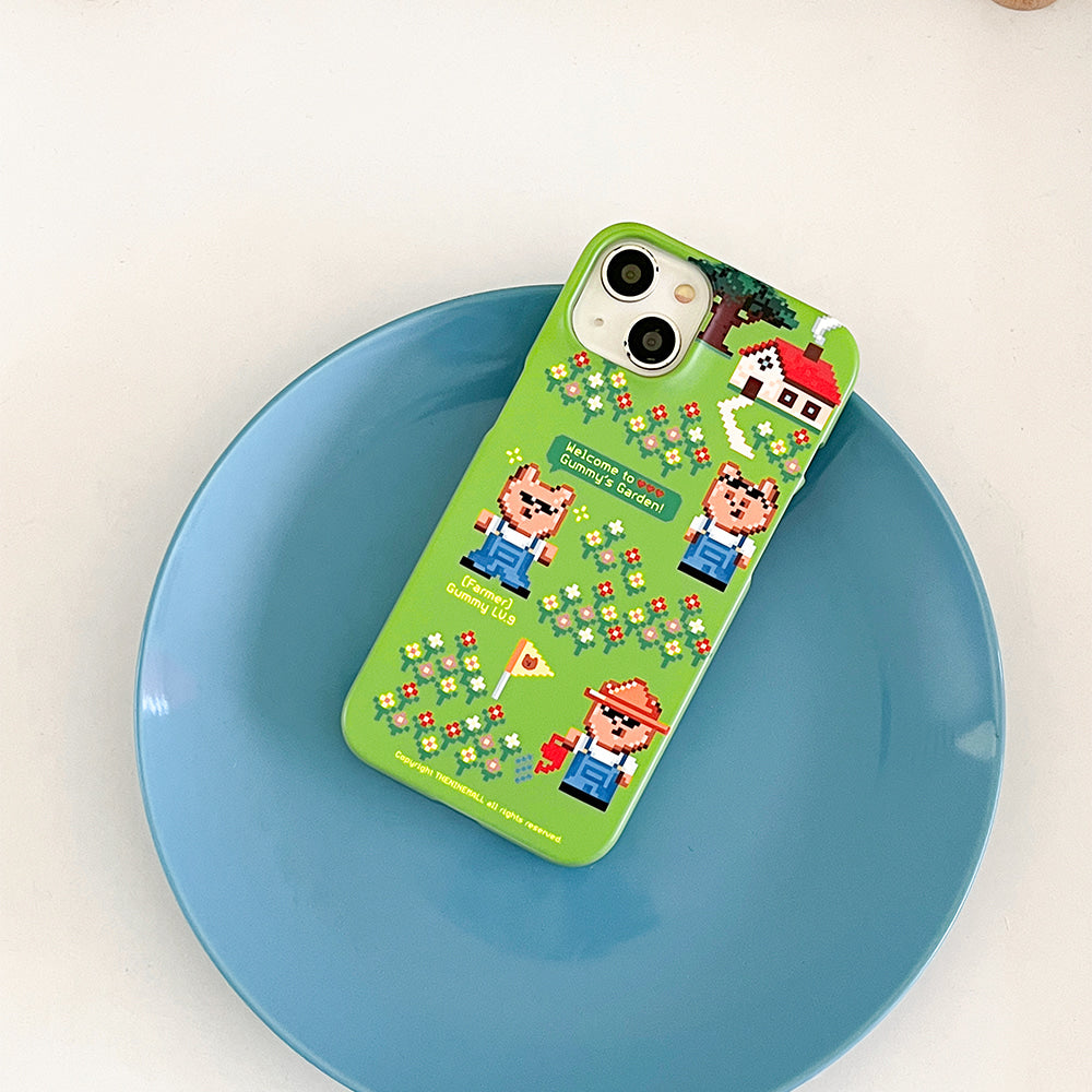 |THENINEMALL| Pixel Farmer Gummy Hard Phone Case (2 types)