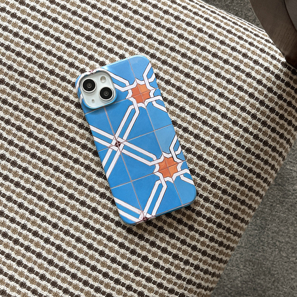 |Mademoment| Old Blue Tile Design Phone Case