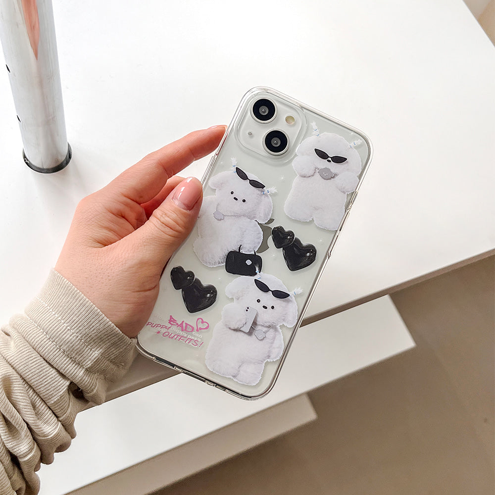 |THENINEMALL| Pattern Bad Puppy Outfits Clear Phone Case (3 types)