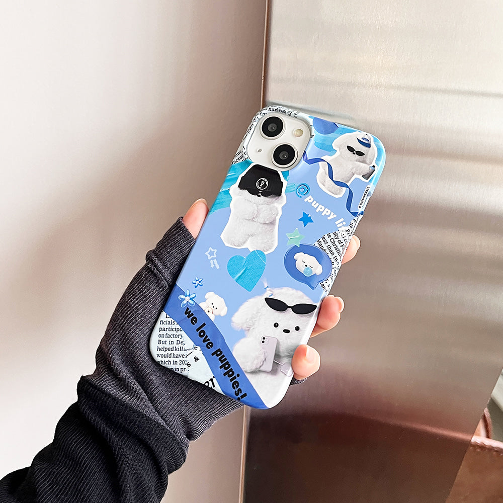 |THENINEMALL| Puppy Collage Hard Phone Case (2 types)