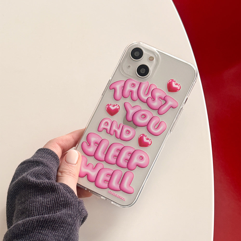 |THENINEMALL| Sleep Well Lettering Clear Phone Case (3 types)