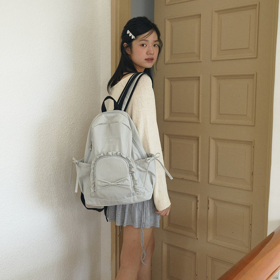 |ovuni| RUFFLE RIBBON BACKPACK (Grey)