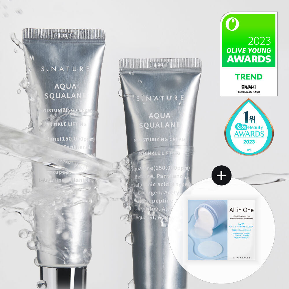 |S.NATURE| Aqua Squalane Moisturizing Cream 60ml + 60ml