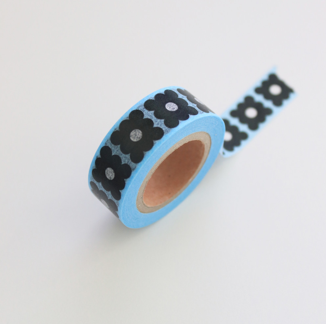|Malgrecela| Masking Tape - Black Flower