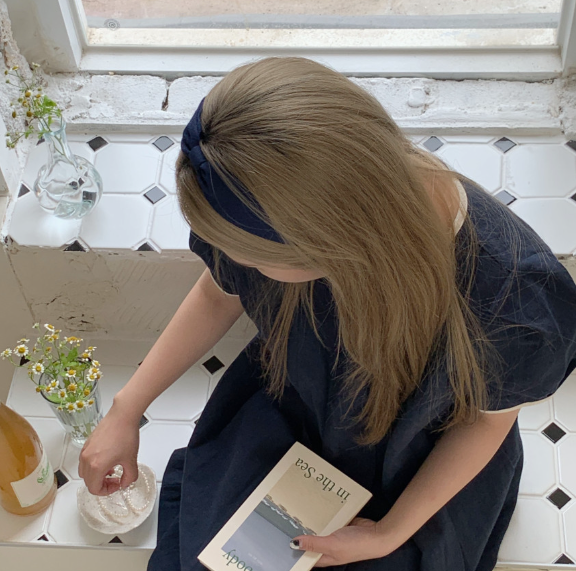 |DUNGEUREON| Linen Ribbon Hairband