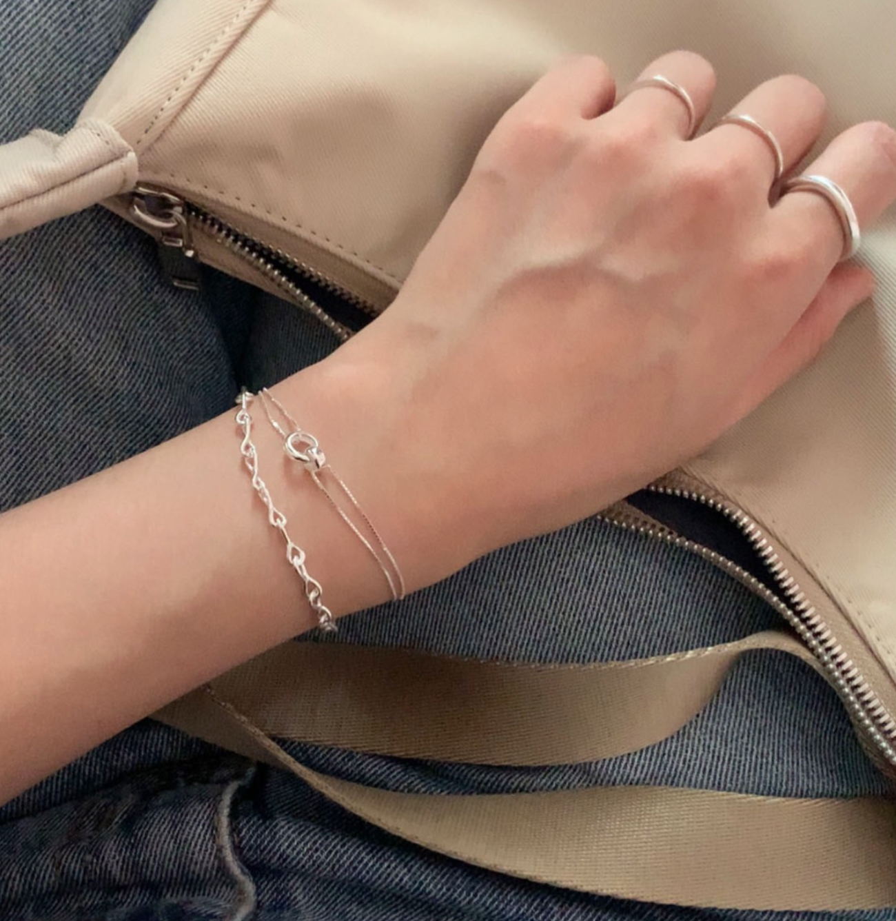 |DUNGEUREON| |925 Silver| Silky Chain Bracelet
