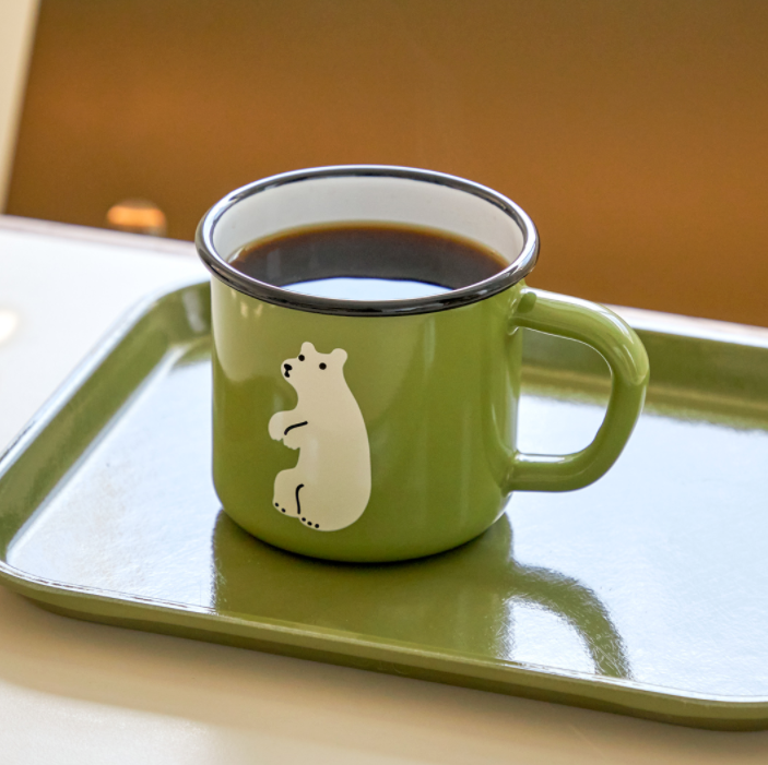|WARMGREYTAIL| HUGGY BEAR OLIVE MUG CUP 350ml