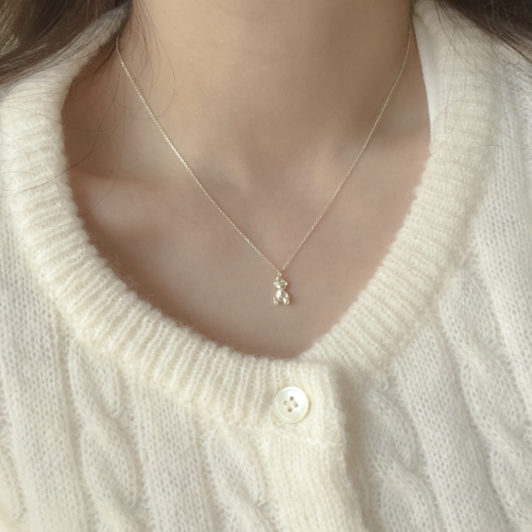 |moat| Mini Bear Necklace (Silver925)