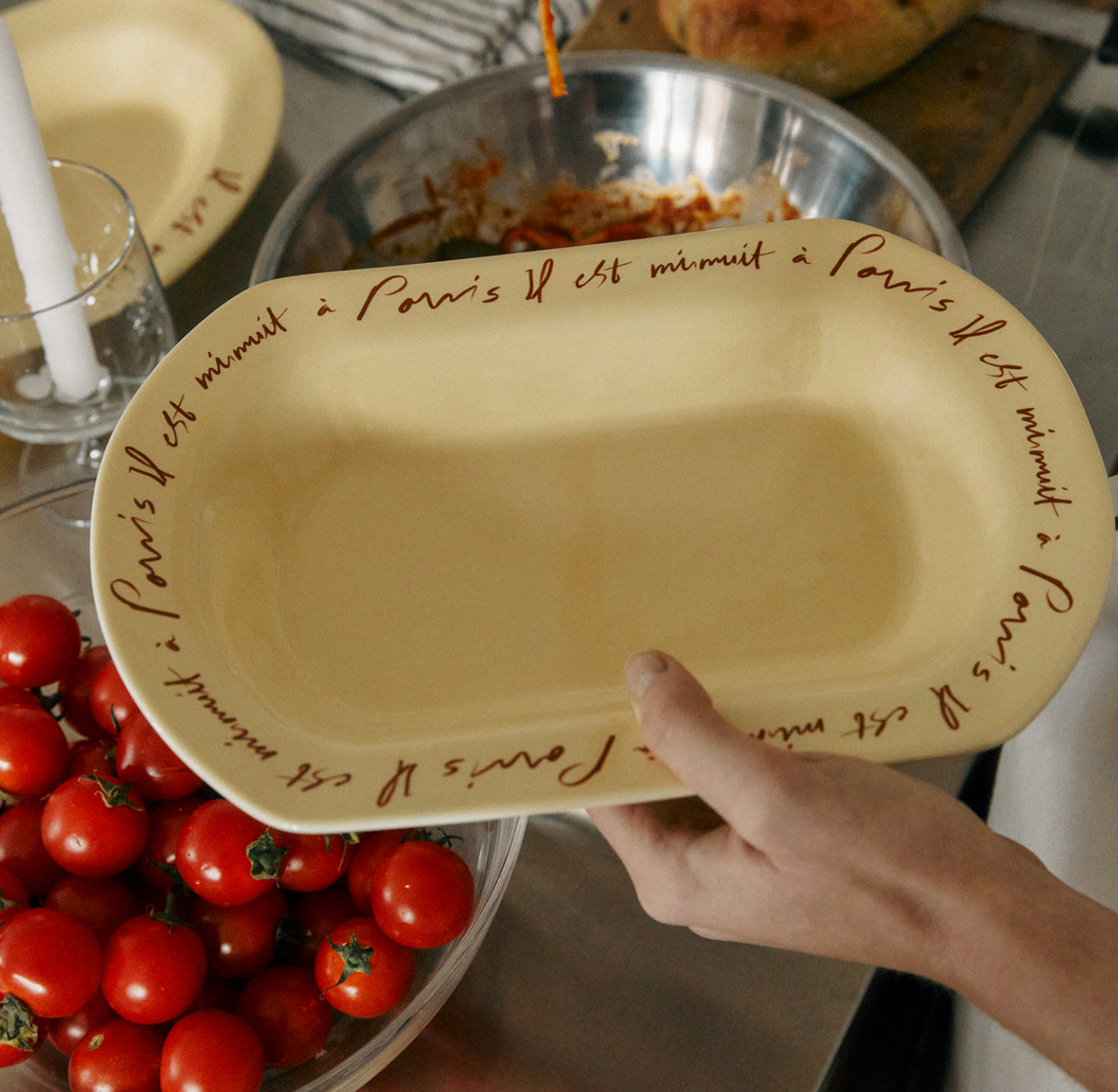 |HOTEL PARIS CHILL| Midnight Stoneware Plate (Square)