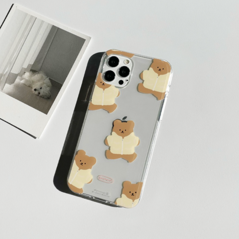 |MOMO CASE| 424 곰파카(크림) Jelly Case