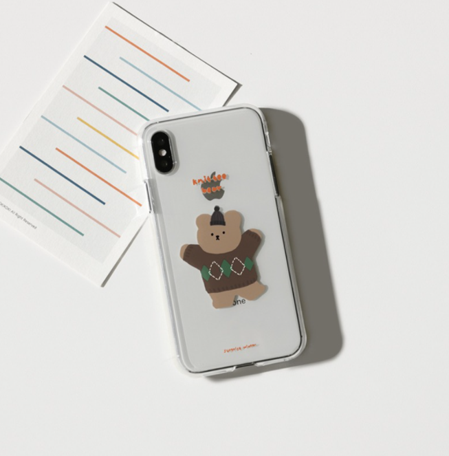 |MOMO CASE| 298 니트베어 Jelly Case