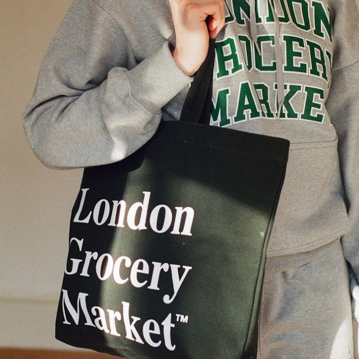 |London Grocery Market| Cotton Market Bag (Forest Green)