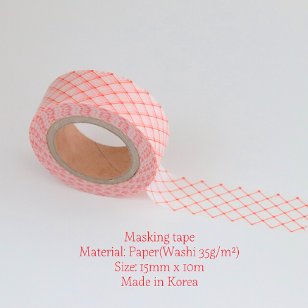|Malgrecela| Masking tape - Red Mesh