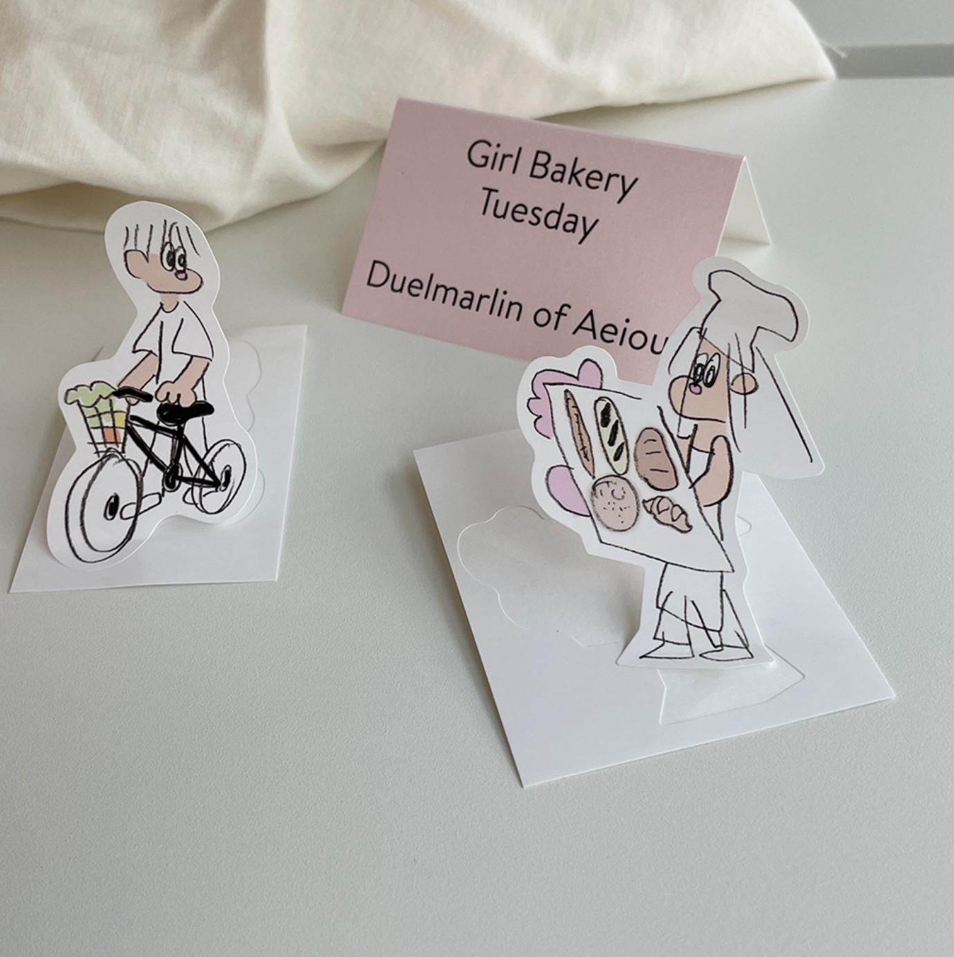 |Aeiou| Girl Bakery Sticker Tuesday 6 set