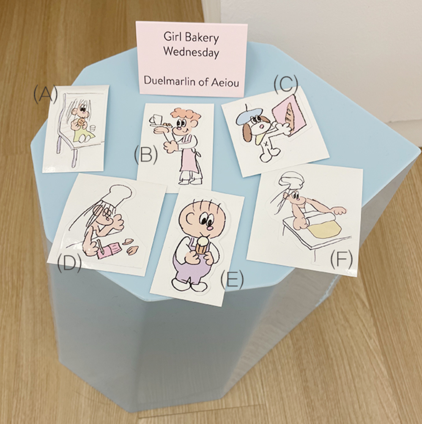 |Aeiou| Girl Bakery Sticker Wednesday 6 set