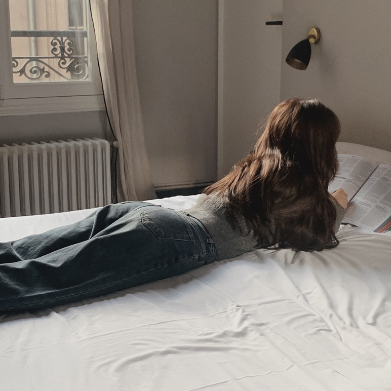 |SLOWAND| # SLOWMADE Today Wide Dark Blue Denim Pants (+Long ver)