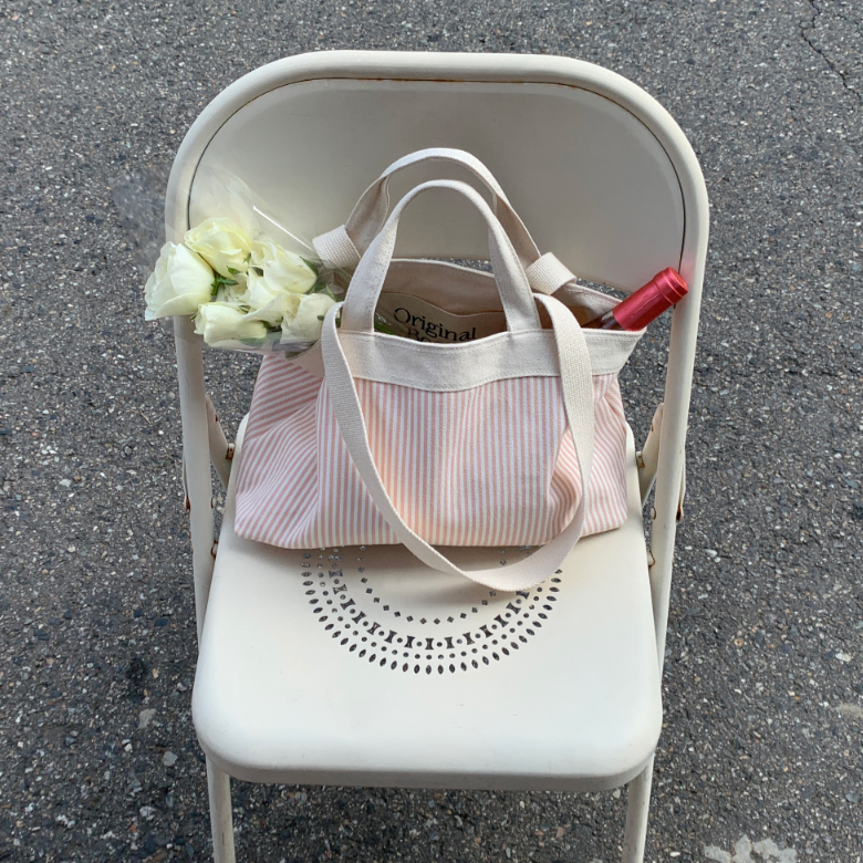 |Original Booth| Stripe Reversible Bag (Candy Pink)