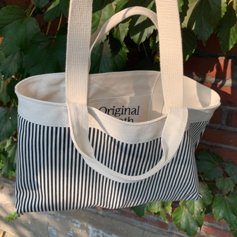 |Original Booth| Stripe Reversible Bag (Deep Black)